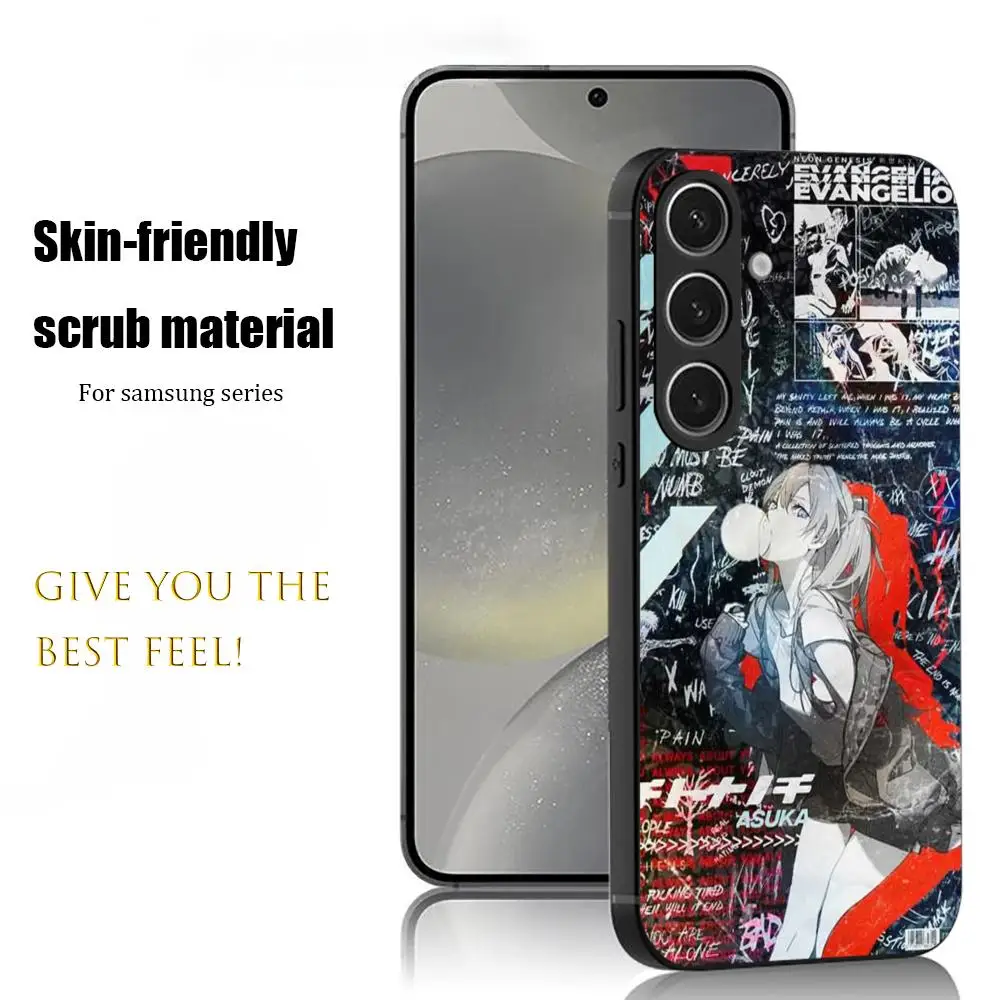 Cool OligAnime Hot Asuka Phone Case, Soft Black, Samsung Galaxy S25, S24, S23, S22, S21, S20 Plus, Ultra Note 20