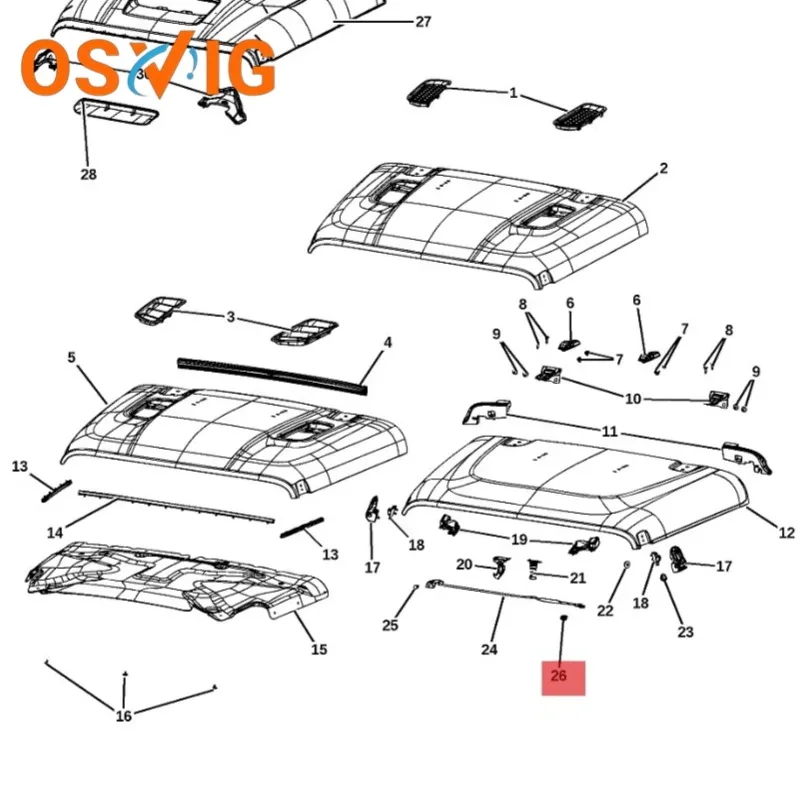 4 SZT. 68294220AC 68294220AB 68294220AA Pasuje do Klipsów Podpórki Maski Chrysler Jeep 18-20