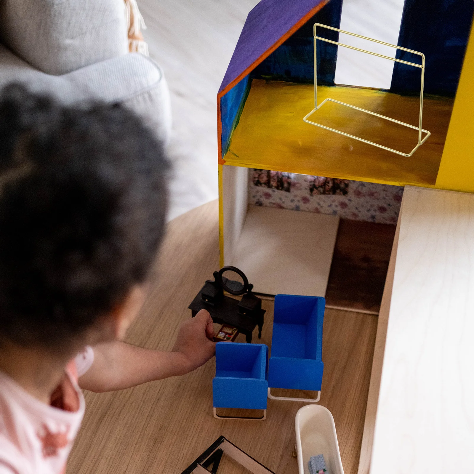 Mini Hanger Versieren Accessoires Voor Huis Ijzeren Rek Modellen Oorbellen Miniatuur Display Kind Kleine Benodigdheden