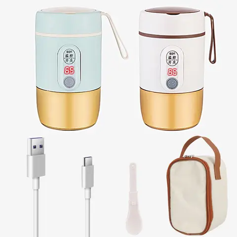 USB C 타입 전기 가열 도시락, 3 기어 일정한 온도, 식품 워머 가열 컨테이너 히터, 자동차 12V, 24V, 5V, 580ML, 20W