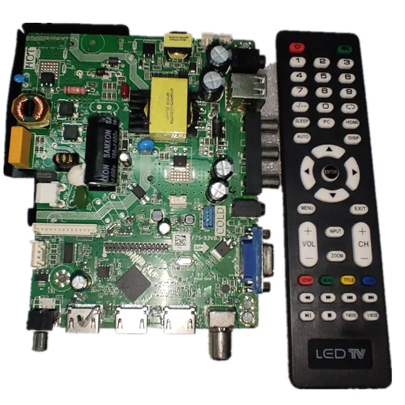 

Free shipping ! P75-53V6.3 Three in one universal TV motherboard 30--90v 500ma 45w Compatible with various LCD LEDs