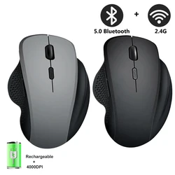 Wireless Mouse Rechargeable Bluetooth Mouse 4000DPI Silent Mice 2.4G USB Gaming Receiver for Mackbook PC Laptop Accessories