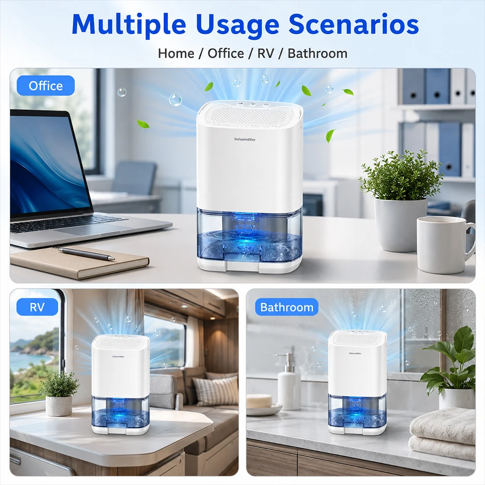 SIHAO Portable Air Dehumidifier Mute Moisture Absorbers Machine Air Dryer For Home Bedroom Office Kitchen Deodorizer Dryer