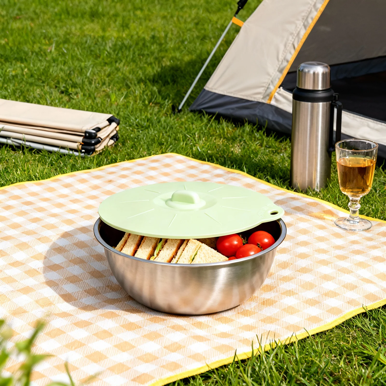 

Silicone Bowl Cover Green 14Cm Food Grade Universal Fit For Glass Plastic Containers Microwave Dishwasher Safe Reusable