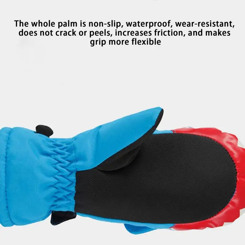 Ski Gloves Shark Pattern Waterproof Gloves Snow Windproof Snowboard Mitten Child Outdoor Sport Riding Gloves