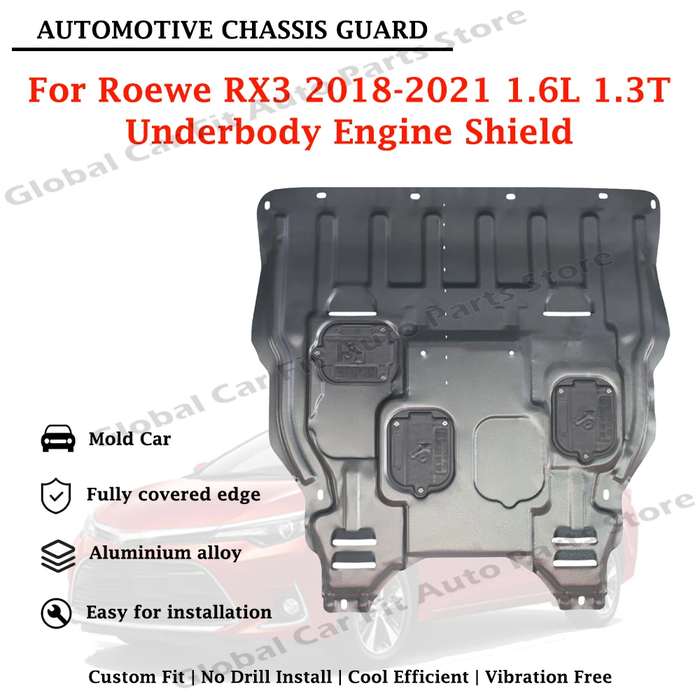 Premium Custom Fit Engine Skid Plate Under Engine Guard For Roewe RX3 2018-2021 1.6L 1.3T Mudproof Durable Anti-Collision