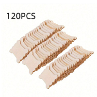 60/120/180 pieces bone-shaped wooden spools for sewing and knitting - cream, ideal for embroidery and handicrafts