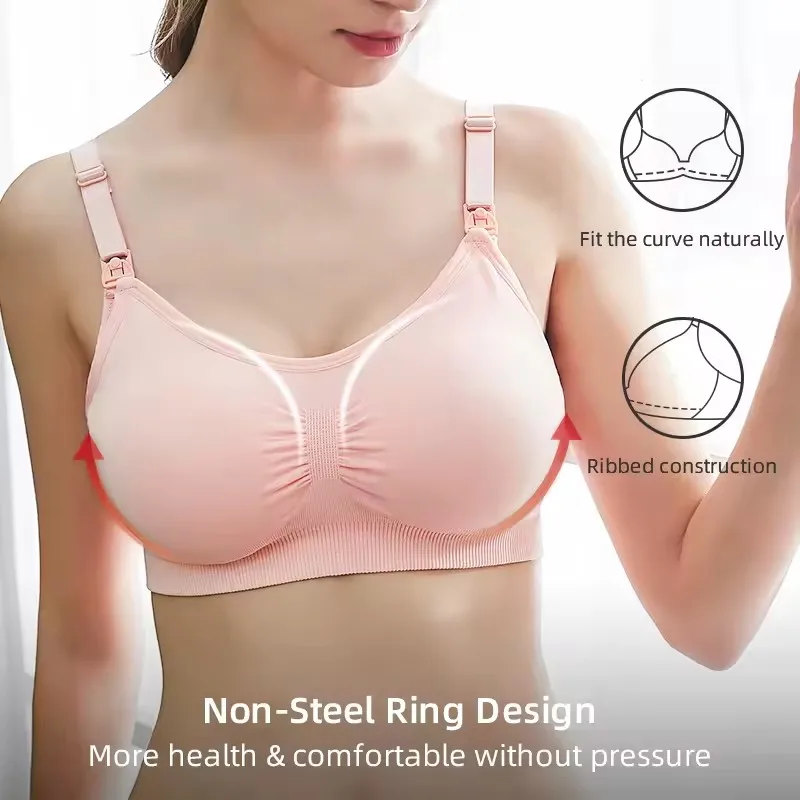 Maternity Bras Double Layer Seamless Bra Pregnancy Clothes Prevent Sagging Breastfeeding Women's Breathable lactancia Bra