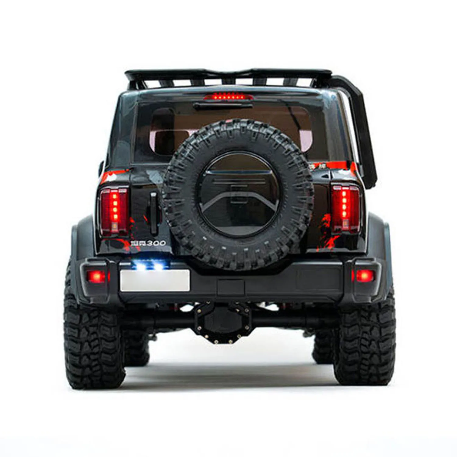 Crawler rc 1/8 carro tanque 300 edição comemorativa 4wd controle remoto fora de estrada veículo eixo bloqueio escovado motor esc luz presente