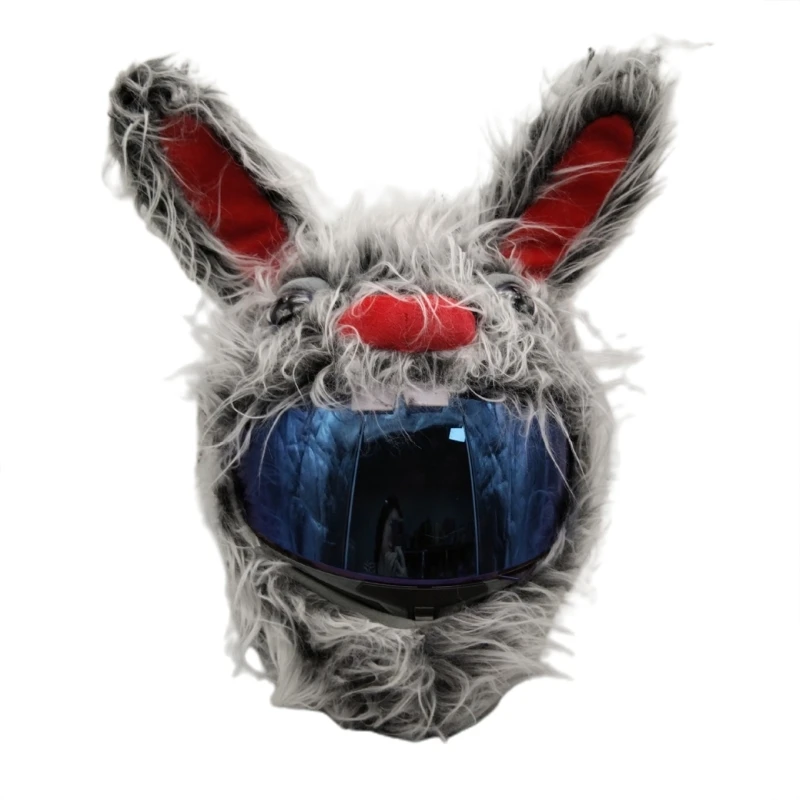 Helmet Cover Horror Plush Rabbit Helmet Cover Halloween Helmet Decoration Fun Rides & Gifts(Helmet Not Included) F1CF