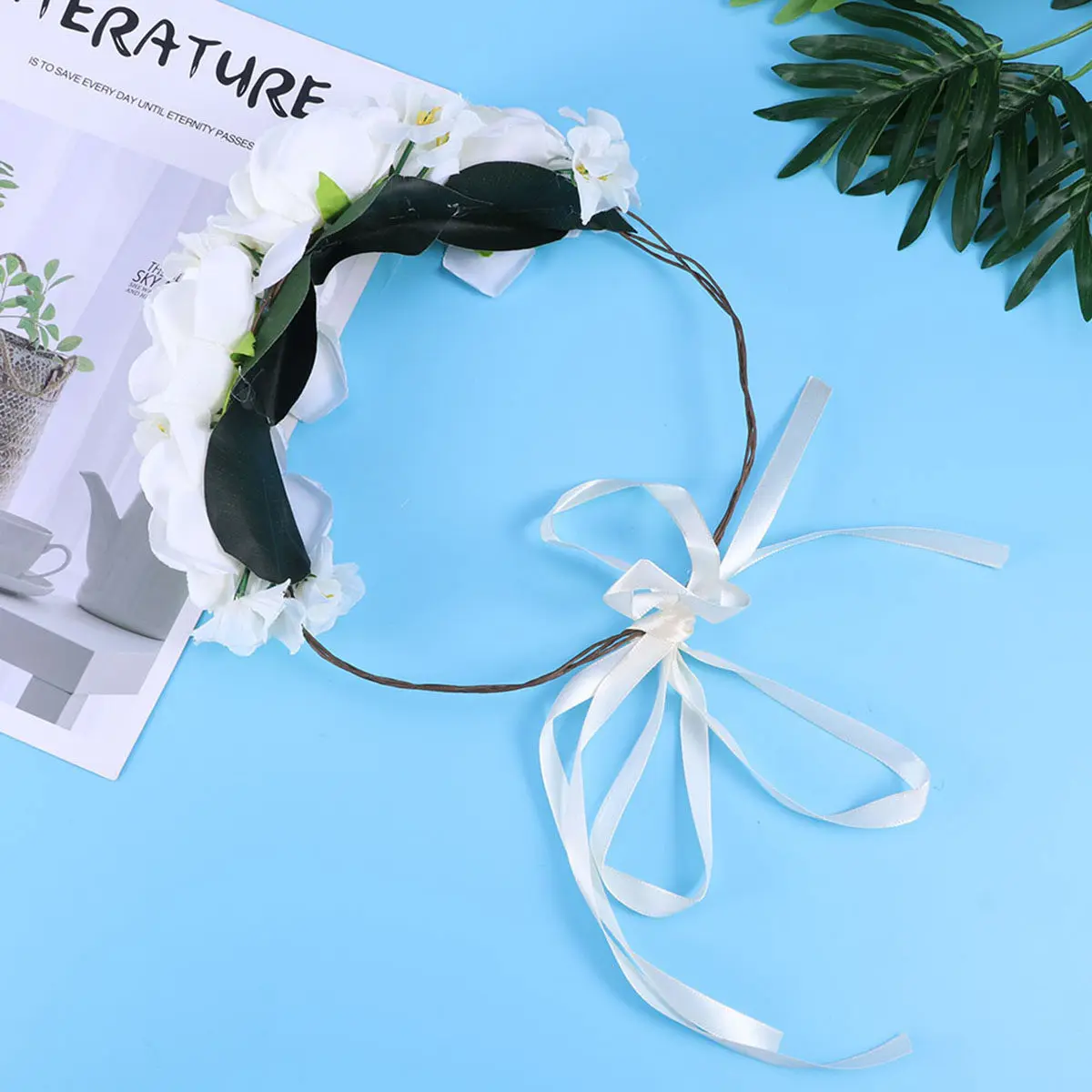 

Повязка на голову с искусственными цветами роз, шикарный аксессуар, гладкая текстура, регулируемая лента, для коктейльных вечеринок, помолвок и торжеств