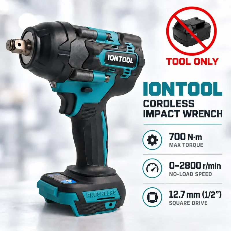 IONTOOL Cordless Impact Wrench 700N 2800RPM for Tire Change Brake Repair and Suspension Work Tool Only