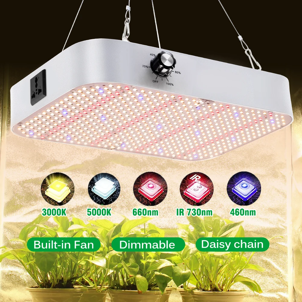 

Лампа полного спектра для роста растений, 100 Вт, функция маргаритки и тихий встроенный вентилятор с регулируемой яркостью, LM281B