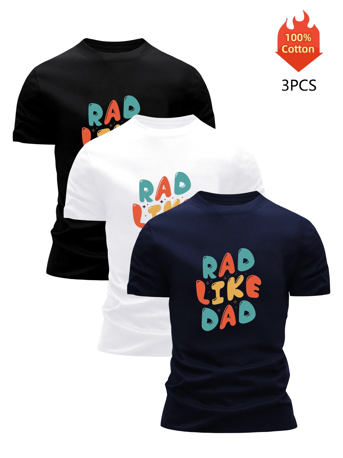 

3 Pack T-Shirt Мужская 100% Хлопок Графический Печатные Tees Смешные Летняя Блузка Повседневная Breathable Cool Luxury High Quality Одежда