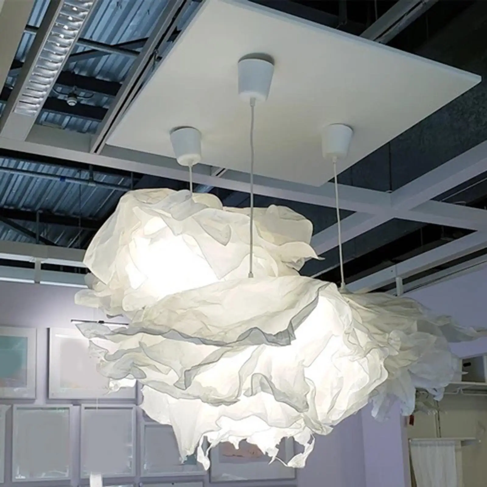 Paper Lampshade Pendant Light Shade Modern Clouds Chandelier Ceiling Lighting Shade for Kitchen Island Dining Room Cafe Hotel