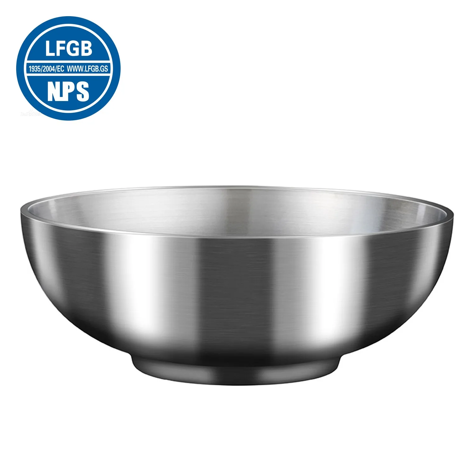 

LFGB Certificate 304 Stainless Steel Ramen Bowl Soup Basin Fruit Plate 1000ml Large Korean Style Food Container for Noodle Salad