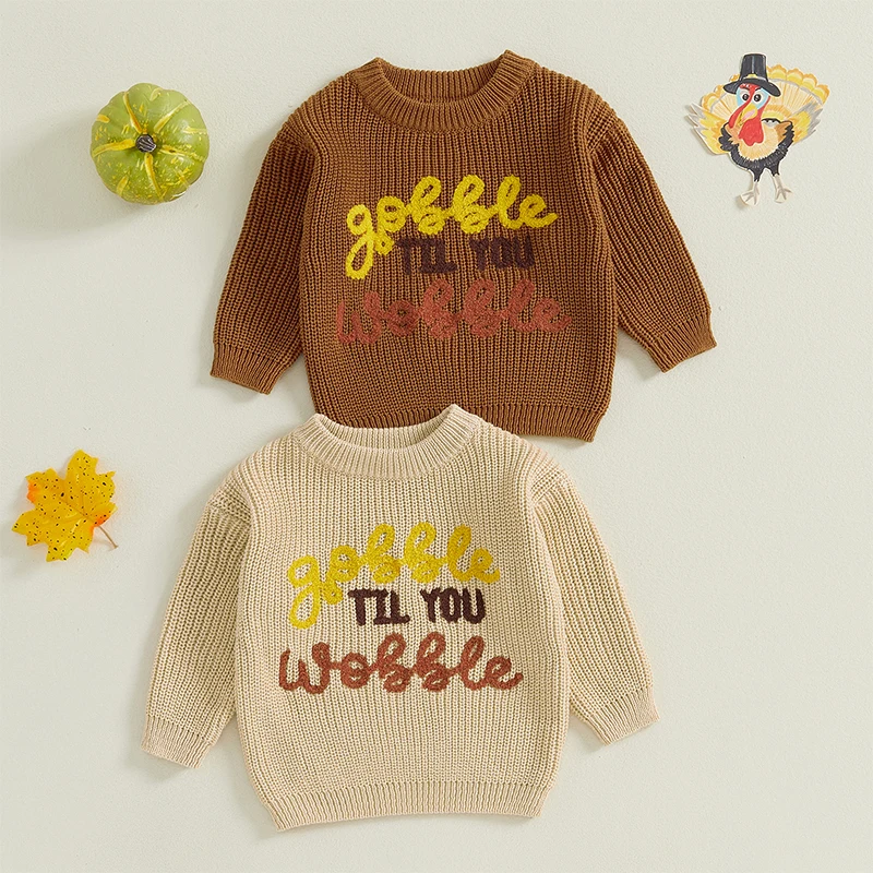 Toddler Infant Newborn Baby Boy Girl Sweater Homemade Rolls Knit Crewneck Pullover Sweatshirt Thanksgiving Outfit