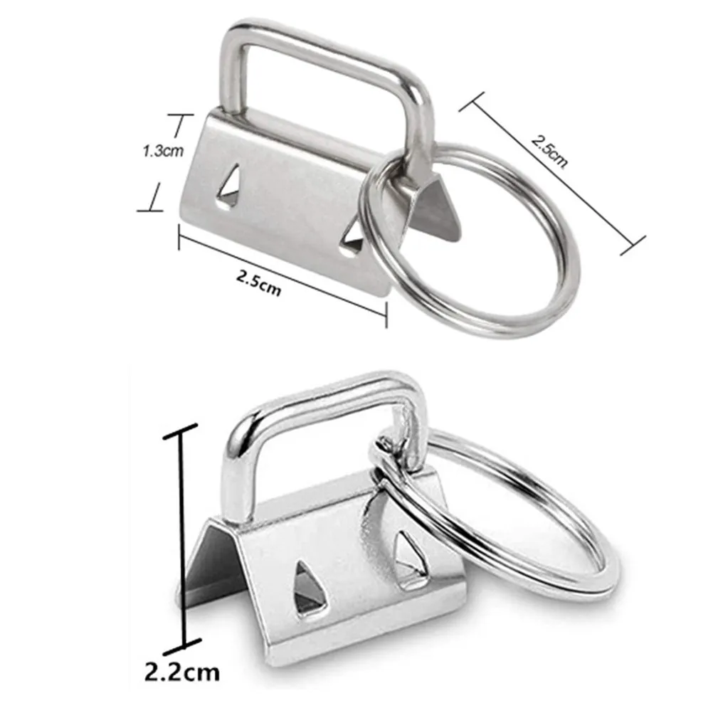 20Pcs 25mm Key Fob Hardware with Key Rings 4 Colors for DIY Wristlet Lanyard Bag Strap Craft Supplies