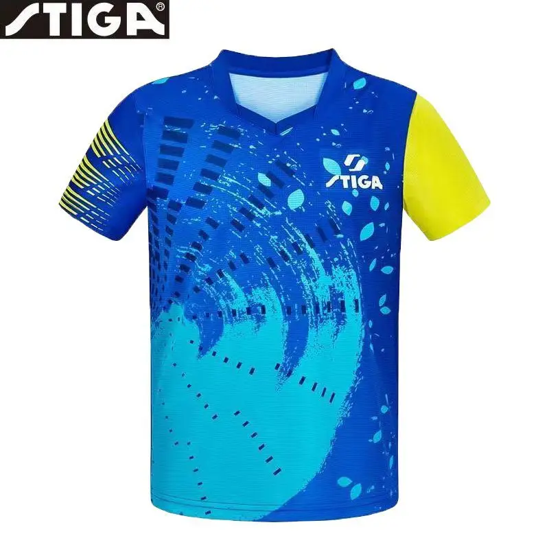 STIGA-T-shirt de sport de tennis de table pour enfants, haut à manches courtes