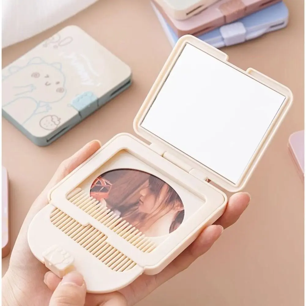 Miroir de maquillage carré pliable portable en ABS, outil de maquillage, mini miroir décoratif de bureau, fille, dame