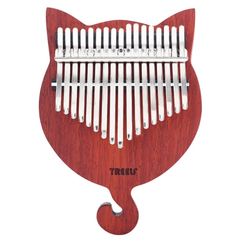 

TREELF TF-17CAT Kalimba 17 Key Kalimba Solid Wood Thumb Piano Finger Piano Finger Precussion With Scale Stickers Tuning Hammer