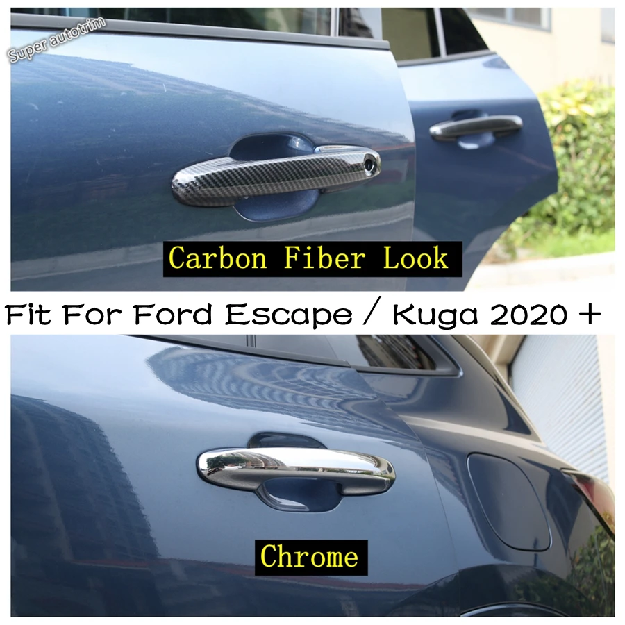 

Outside Door Pull Doorknob Handle Cap Cover Trim Fit For Ford Escape / Kuga 2020 - 2023 Accessories Exterior / Carbon Fiber ABS