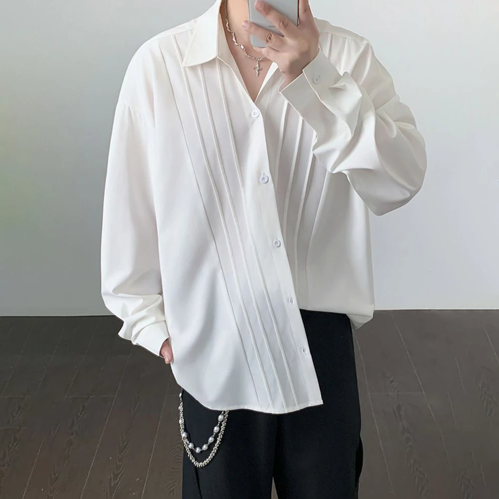 

Winter New Men's Deconstructed Long-Sleeve Shirt American Retro Fashion Trendy High Street Loose Casual Niche Men's Tops