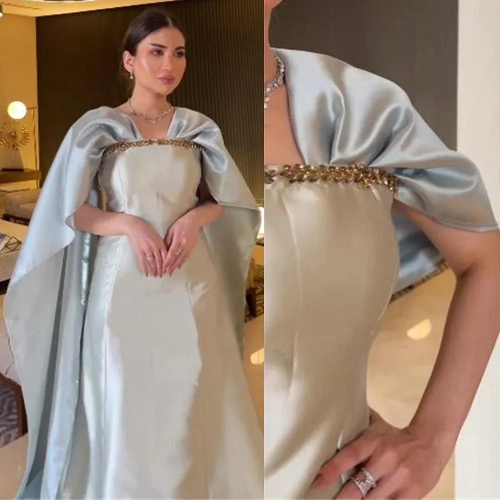 

Dresses Fashion Elegant Party Dress Floor Length Cap Sleeve Satin Formal Evening Gowns 이브닝드레스 فساتين حفلات التخرج