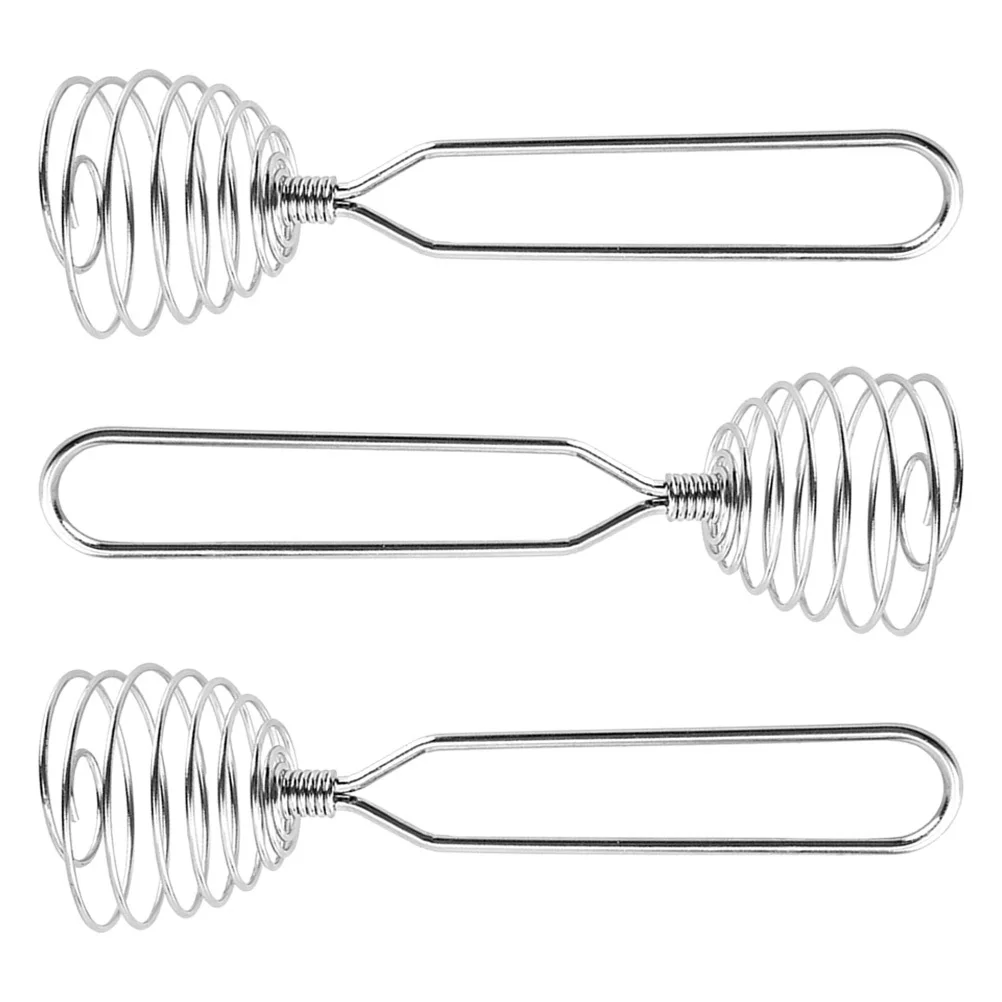 

3Pcs Stainless Steel Egg Whisk Handheld Manual Beater Milk Frother for Cooking Baking Kitchen Supplies Multipurpose Wire Whisk
