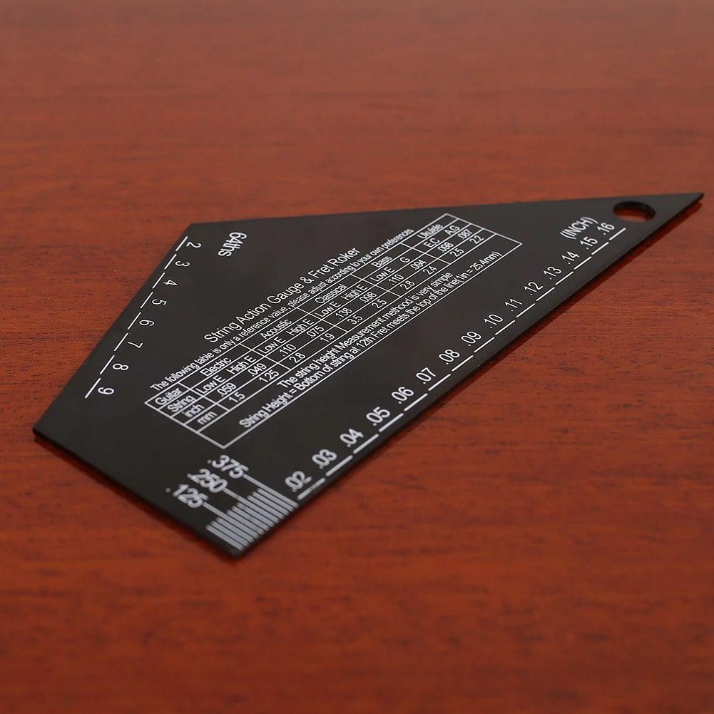 สแตนเลสสตีลความสูงไม้บรรทัด Fret Rocker Fret Leveling Guide เครื่องวัดความสูงสตริงสําหรับกีตาร์เบสคอ Fingerboard