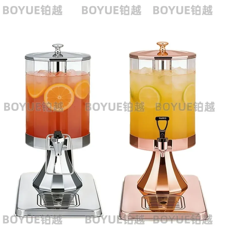 Commercial Stainless Steel Double Cylinder Juice Dispenser Single Head Lemonade Soybean Milk Beverage Machine Buffet Cooler