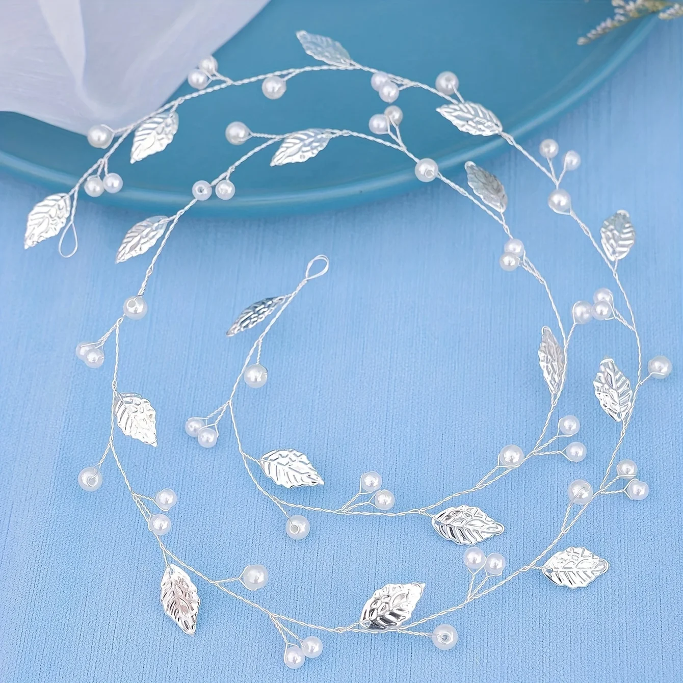 Pearl Leaf Hair Vine Headband Hairband For Women Party Bridal Wedding Hair Accessories Jewelry Vine Headband Hairband Gift