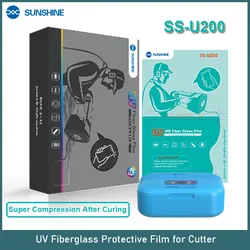 SUNSHINE 25pcs SS-U200 UV Fiber Glass Film Mobile Phone Screen Protetcors for Film Cutting Machine Hydrogel Movies Sheets