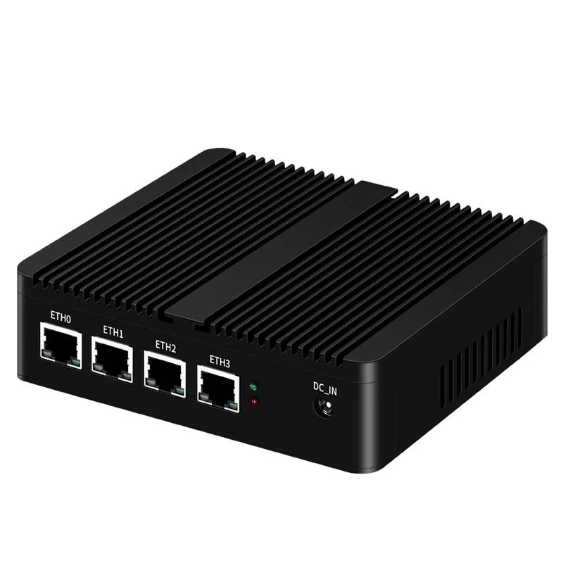 HelorPC-Mini PC Industrial com Wi-Fi, Computador Desktop, Suporta Windows 10, 11, Linux, Intel, Intel N100, DDR5 Max, 16GB, 4LAN