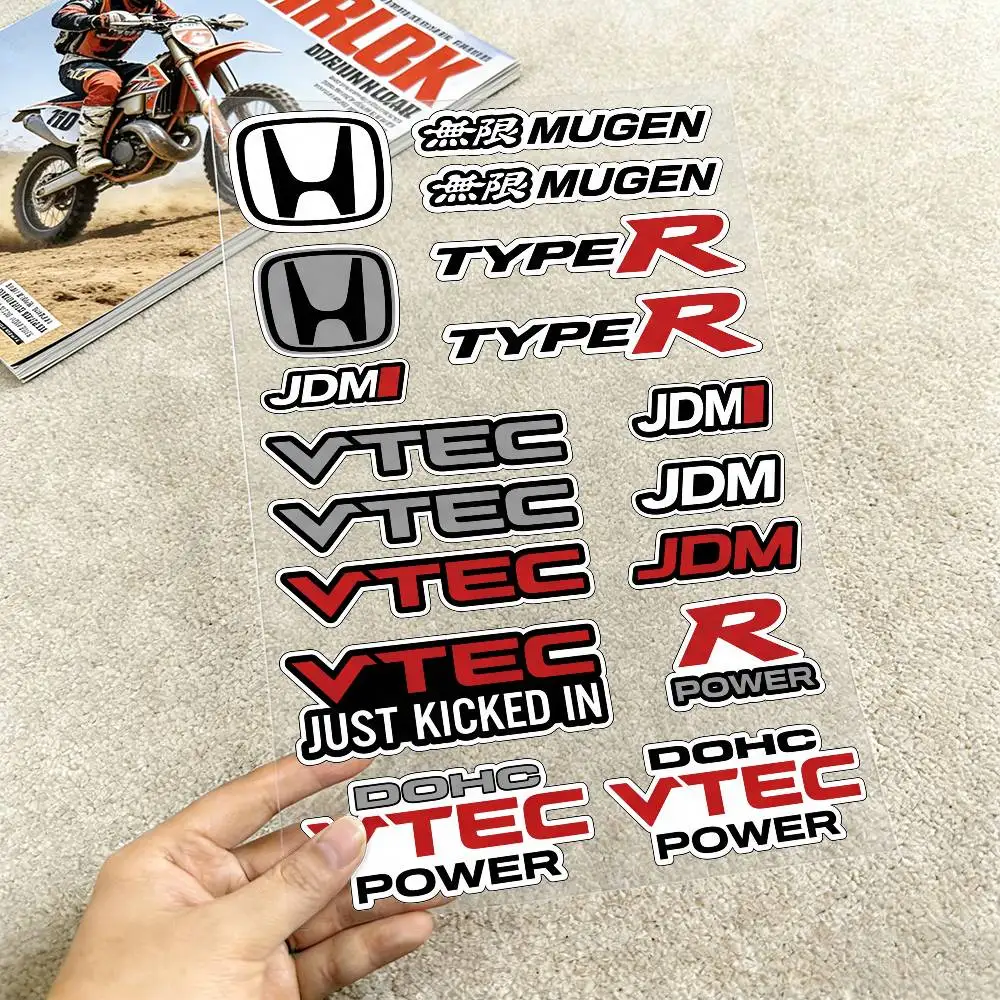 

Светоотражающие наклейки для мотоциклов Honda Mugen Type R VTEC, водонепроницаемые виниловые наклейки для мотоциклетных шлемов, топливных баков и велосипедов.