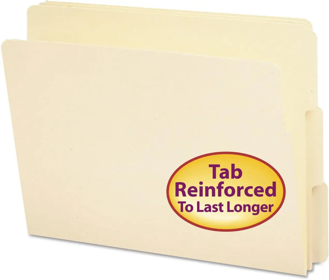 

Reinforced End Tab File Folders, 1/3-Cut Shelf-Master, Letter Size Manila, 100 per Box