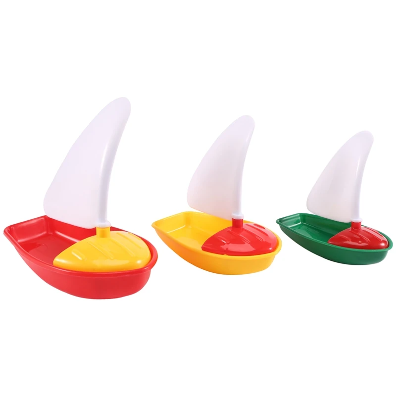 

3Pcs Bath Boat Toy Plastic Sailboats Toys Bathtub Sailing Boat Toys For Kids (Multicolor Small+Middle+Large Size)