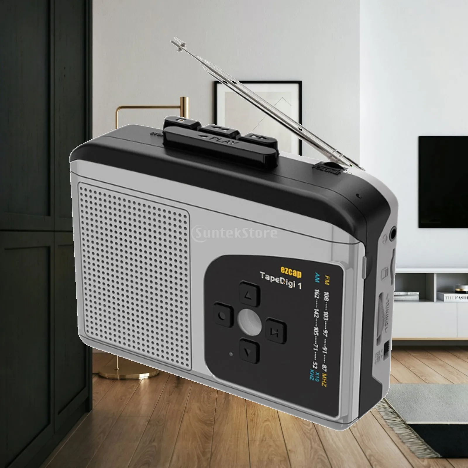 Portable Cassette Player FM AM Radio Recorder Built in Speaker USB Power Supply for Music Listening