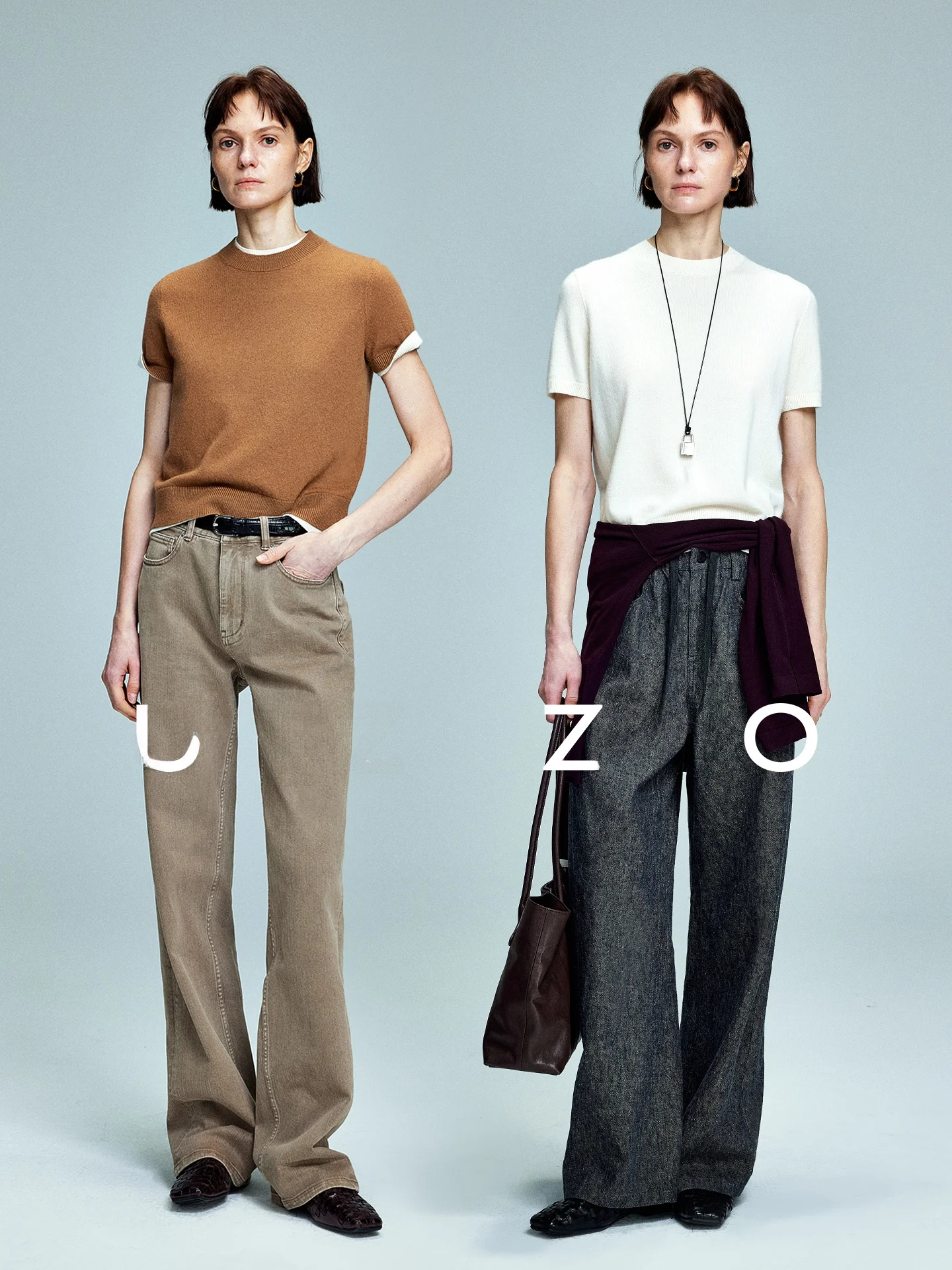 

UZZO Luxury Classic 100% шерстяная круглая трикотажная футболка с коротким рукавом для женщин, мягкая, удобная, для повседневной носки, стандартный крой