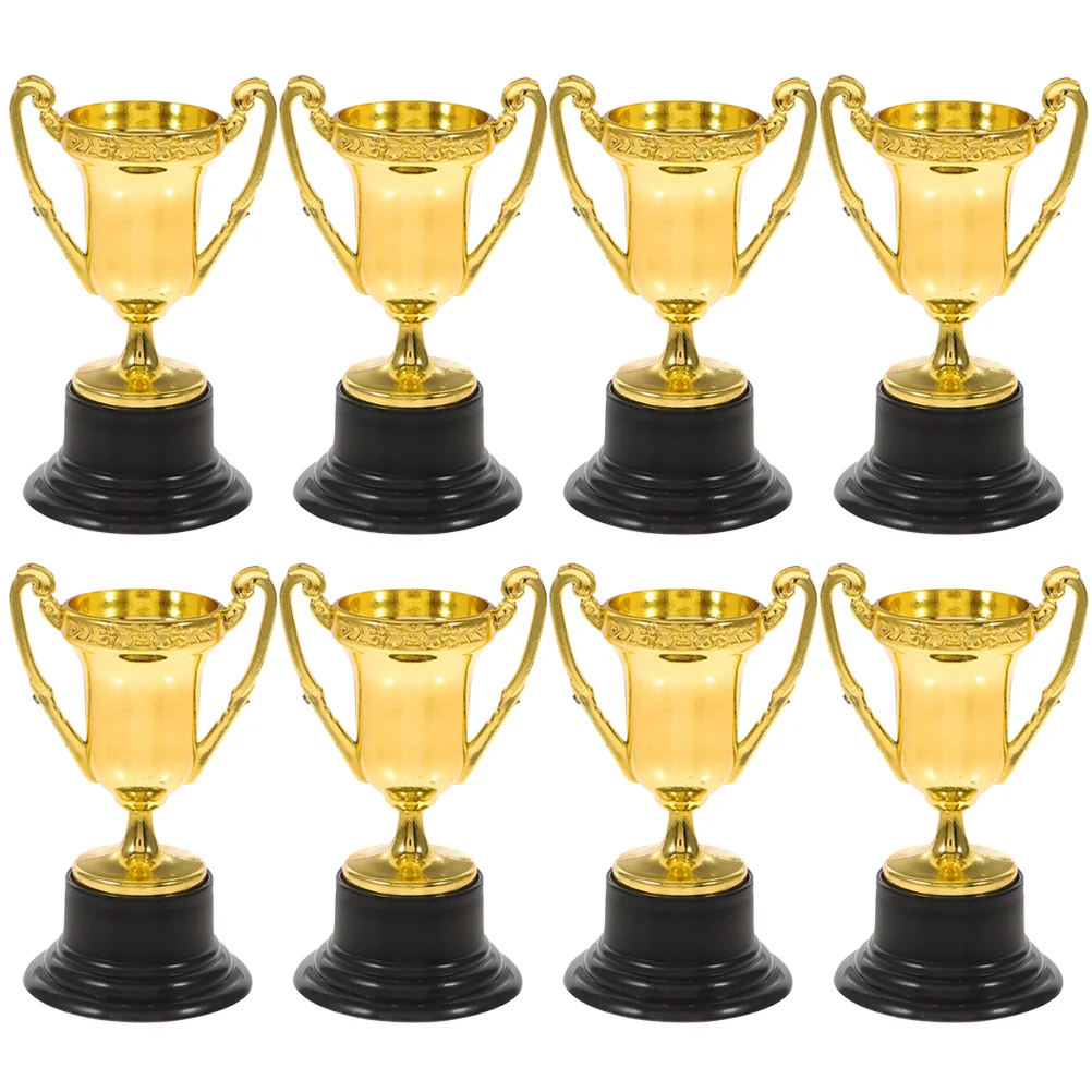 8 Pcs Mini Trophy Children's Reward Gift Toy Small with Base 16pcs/1 Set Decor Football Kids Toys Plastic Decoration Ornaments