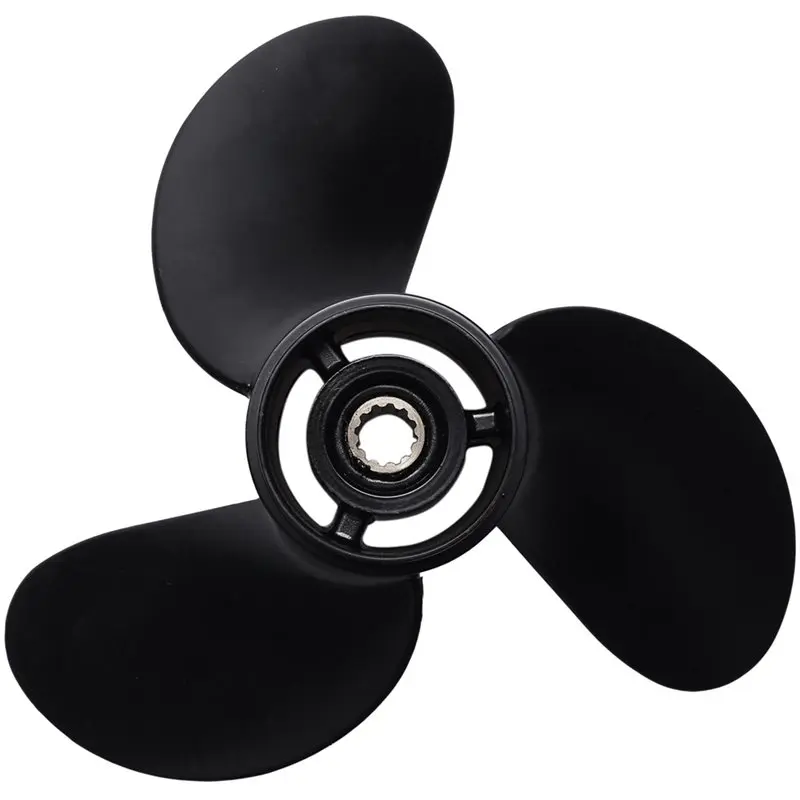 A11M-3B2-64515-0 Outboard Propeller For Tohatsu Nissan Mercury 8-9.8Hp R-Rotation Aluminum Alloy 3 Blades 12 Spline Tooth