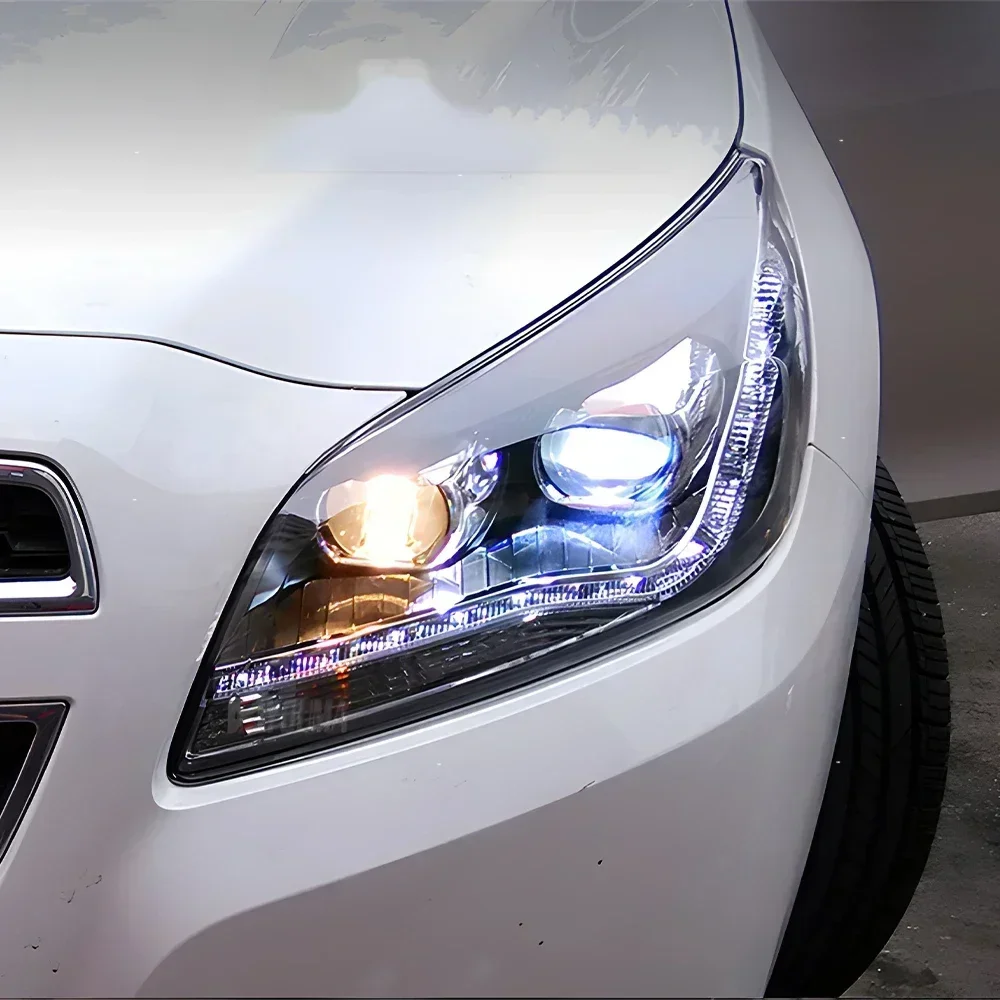 

Для Chevrolet Malibu 2012-2014 автомобильные передние фонари обновление высокого качества двойной объектив проектора аксессуары светодиодные автомобильные фары в сборе