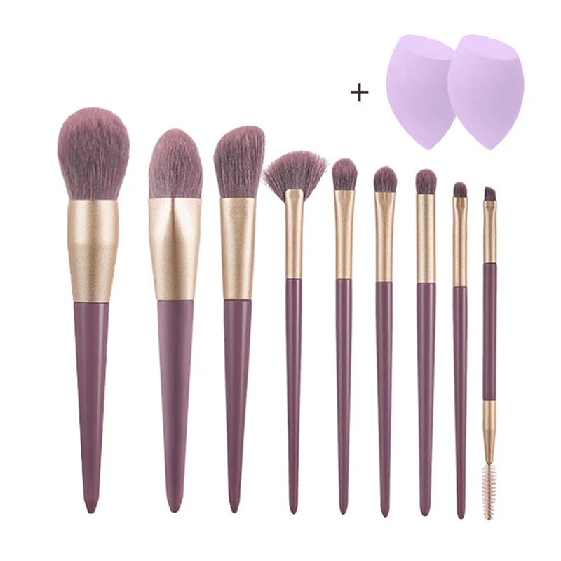 CALIYI 9PCS Makeup Brushes Soft Cosmetic Powder Eye Shadow Contour Highlight Lip Concealer Make up Tools High Quality Brush