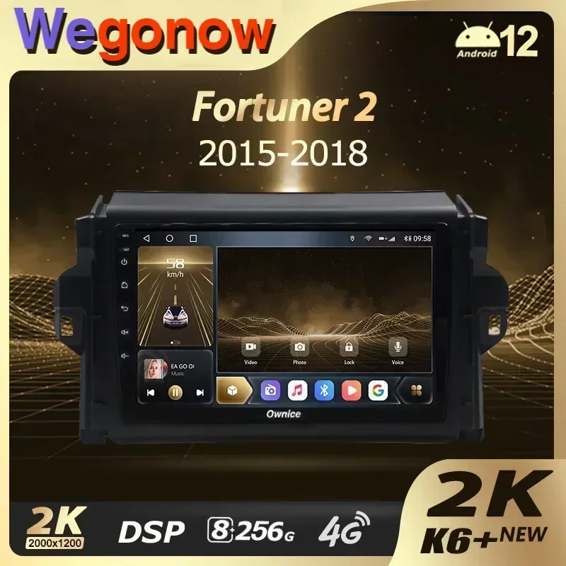 

Ownice K6+ 2K 13,3 для Toyota Fortuner 2 2015-2020 Автомобильный радиоприемник Мультимедийный видеоплеер Navi Стерео GPS Android 12 Без 2din DVD