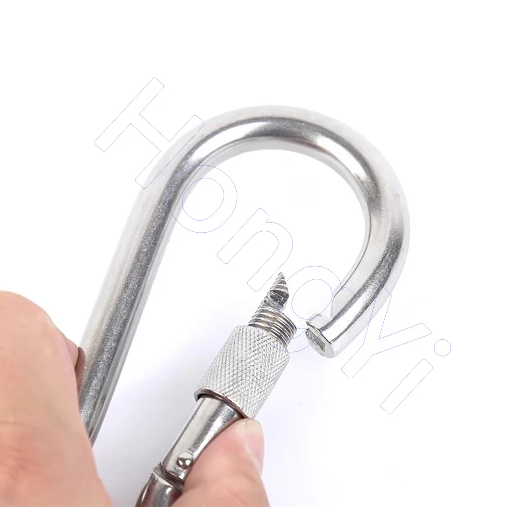 304 Stainless Spring Snap Carabiner Clips, Quick Link Lock Ring Spring Snap Hooks Shackle for Water Bottle Camping Hiking Keys