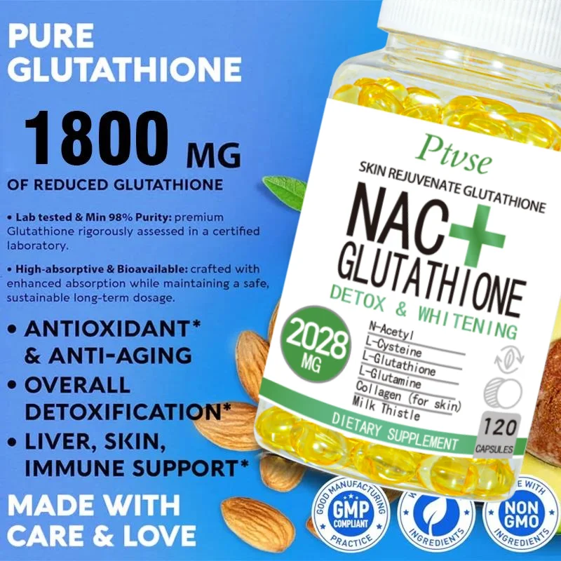 Glutathione Collagen Capsules for Skin Health, Immunity Support, Non-GMO, Dietary Supplement