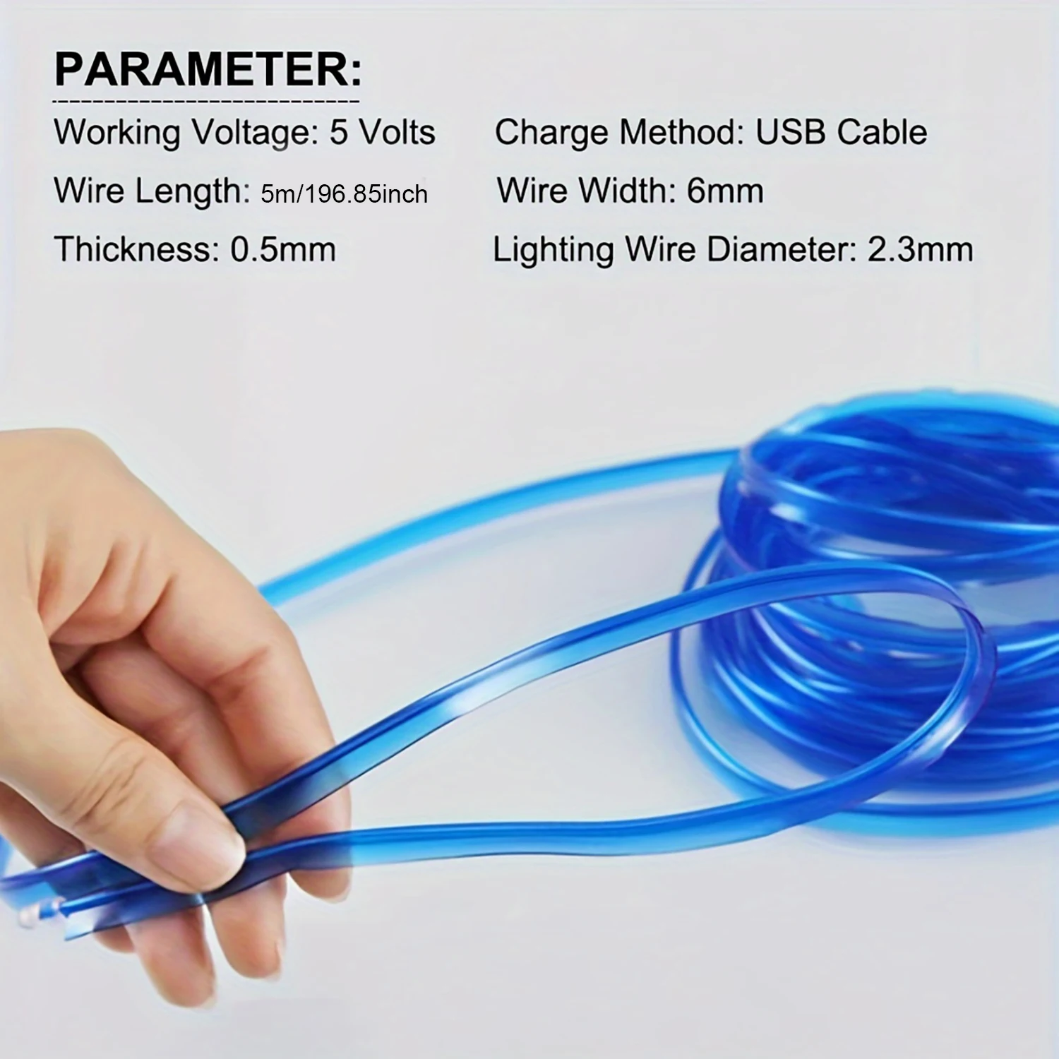 5m EL Wire Car Interior Ambient Lights Strip USB DIY Decorative Dash Board Console Auto LED Ambient Light Car Interior Lamps