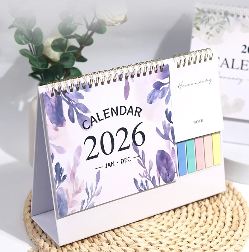 2026 Calendar Desk Calendar Creative Desktop Ornament Self-Discipline Tracking Monthly Planner Notepad Planner Minimalist Design