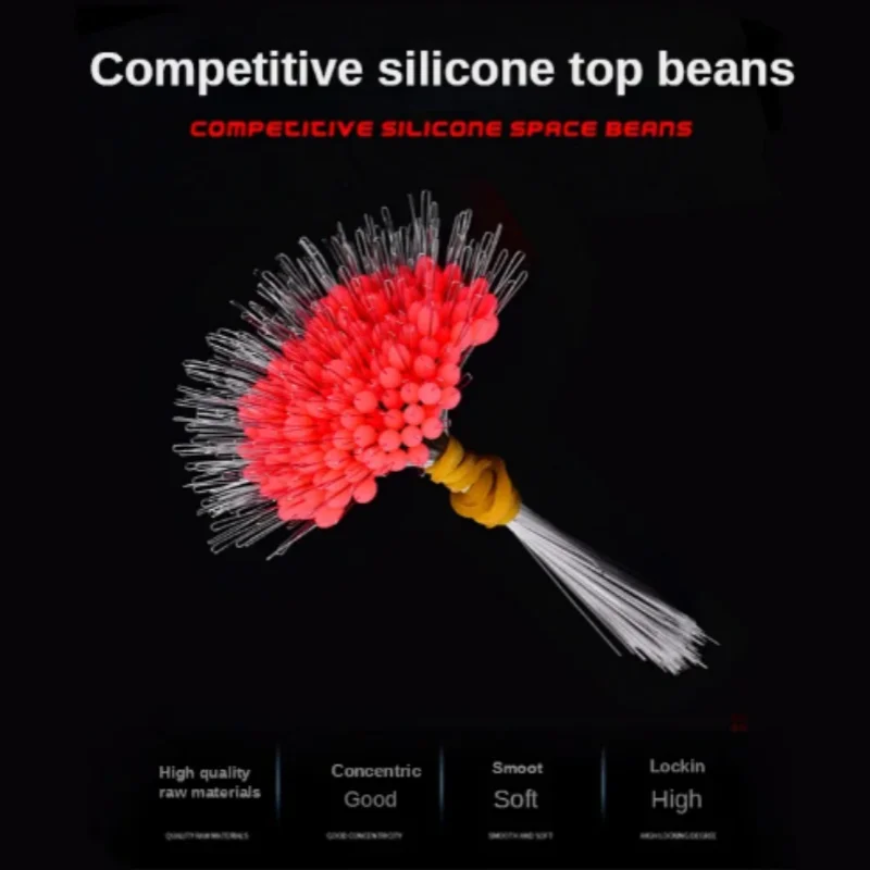 300pcs/lot Silicone Space Bean Stopper L size Professional Fishing Float Anti-Strand Fishing Line Stopper Fishing Bobber Float image 5