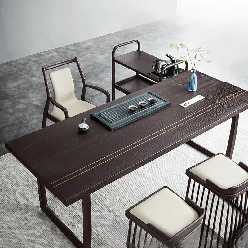 

Customizable tea room Zen space Solid wood tea table Tea table Chair combination Modern office